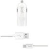 Budi - 1 USB automobilinis įkroviklis su LED indikatoriumi+žaibo laidu