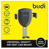 Automobilio laikiklis Budi gravitacinė oro anga (juoda)