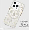 „Case-Mate Floral Gems MagSafe“ dėklas – „iPhone 15 Pro“ (auksinis)
