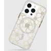 „Case-Mate Floral Gems MagSafe“ dėklas – „iPhone 15 Pro“ (auksinis)