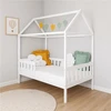 Children s house bed with guardrail and slatted frame New Baby CASTELLO 160x80 cm baltas