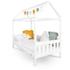 Children s house bed with guardrail and slatted frame New Baby CASTELLO 160x80 cm baltas