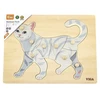 Children s wooden puzzle with handles Viga Cat