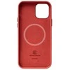 Crong Essential Cover Magnetic – odinis dėklas, skirtas iPhone 12 Pro Max MagSafe (raudonas)