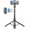„Crong SelfieGo Ultra“ – aliuminio „Bluetooth“ asmenukių lazdos trikojis (juodas)