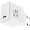 „Crong Ultra Compact GaN“ – USB-C 45 W PD 3.0 sieninis įkroviklis su PPS (baltas)