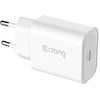 Crong USB-C kelioninis įkroviklis – sieninis įkroviklis USB-C maitinimo tiekimas 20 W (baltas)