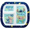 Disney Stitch - Microwave-safe children's plate with compartments from the Stitch &amp; Angel collection (19.5 x 22 cm)