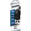Energizer Ultimate – kelių kištukų ES / JK / JAV GaN USB-C ir USB-A 65 W PD maitinimo įkroviklis + USB-C laidas (juodas)