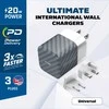 Energizer Ultimate – kelių kištukų EU / JK / JAV GaN 20 W PD tinklo įkroviklis (sidabrinis)