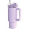 Quokka Stream – nerūdijančio plieno termopuodelis 950 ml su šiaudeliais (violetinė)