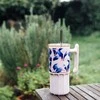 Quokka Umi - 720 ml Stainless Steel Thermal Mug with Straw and Silicone Base (Mėlyna Feather)