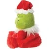 Grinch Grinčas - pliušinis žaislas / mielai sėdintis Grinčas Kalėdų Senelio kostiumu, 13 cm iš „Palm Pals“ kolekcijos. Ekologiškas.
