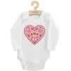 Kūdikių kombinezonas su raštu New Baby Folk Pattern Raudona Heart, 62 (3-6m)