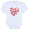 Kūdikių kombinezonas su raštu New Baby Folk Pattern Raudona Heart, 68 (4-6m)