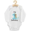 Kūdikių kombinezonas su raštu New Baby My first birthday mėlynas, 80 (9-12m)