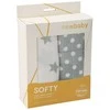 Medžiaginis tetra rankšluostis New Baby Softy 90 x 110 cm 2 vnt pilka ir balta