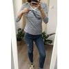 Nėščiųjų ir žindymo marškinėliai Milk Shirt milk &amp; love baltos ir mėlynos juostelės, S, S dydis