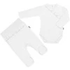 New Baby Dviejų dalių rinkinys kūdikiams Naujas Baby Stripes Baltas, dydis 80 (9-12m), 80 (9-12m)
