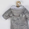 New Baby Naujas Baby Pumi pilkas žieminis kombinezonas kūdikiams su gobtuvu ir ausimis, 68 (4-6m), 68 (4-6m) dydis