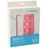 New Baby Naujos Baby Softy margintos medvilninės sauskelnės 70 x 70 cm 4 vnt rožinės ir baltos spalvos