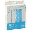 New Baby Naujos Baby Softy margintos medvilninės audinio sauskelnės 70 x 70 cm 4 vnt turkio ir baltos spalvos