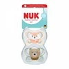 NUK MommyFeel Soother Perfect Match Air FOX/BEAR 0-2m 2pc box, 0-2 m