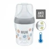 NUK Perfect Match temperatūros kontrolės kūdikių buteliukas 150 ml pilkos spalvos