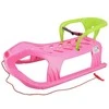 Plastikinės rogutės su atlošu Baby Mix SNOW STAR rožinės spalvos