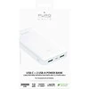 PURO Baltas Fast Charger Power Bank - Maitinimo bankas išmaniesiems telefonams ir planšetiniams kompiuteriams 20000 mAh, 2xUSB-A + 1xUSB-C (baltas)