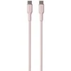 PURO ICON minkštas laidas – USB-C ir USB-C 1,5 m kabelis (dulkėtas rožinis)