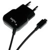 PURO mini kelioninis įkroviklis – nešiojamas sieninis įkroviklis su mikro USB laidu (juodas)