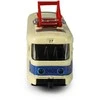 Rappa Metalinis čekiškas retro tramvajus mėlynas 16 cm šviesos garsas