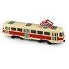 Rappa Metalinis čekiškas retro tramvajus, raudonas, 16 cm, šviesa ir garsas