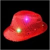 Rappa Raudona disko kepurė su LED