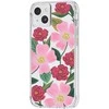 Rifle Paper Skaidrus šautuvų popierius – aukso spalvos dėklas skirtas iPhone 14 Plus (Rose Garden)