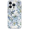 Rifle Paper Skaidrus šautuvų popierius – dėklas, skirtas iPhone 14 Pro (Garden Party Mėlyna)