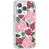 Rifle Paper Skaidrus šautuvų popierius – aukso spalvos dėklas skirtas iPhone 14 Pro Max (Rose Garden)