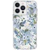 Rifle Paper Skaidrus šautuvų popierius – dėklas, skirtas iPhone 14 Pro Max (Garden Party Mėlyna)