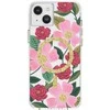 Rifle Paper Skaidrus šautuvų popierius „MagSafe“ – aukso spalvos dėklas, skirtas „iPhone 14 Plus“ („Rose Garden“)