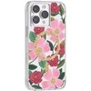 Skaidrus Rifle Paper „MagSafe“ – aukso spalvos dėklas skirtas „iPhone 14 Pro Max“ („Rose Garden“)