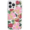 Skaidrus Rifle Paper „MagSafe“ – aukso spalvos dėklas skirtas „iPhone 14 Pro Max“ („Rose Garden“)