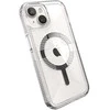 Speck Gemshell Grip + MagSafe – dėklas, skirtas iPhone 16e / iPhone 15 / iPhone 14 / iPhone 13 (Clear / Chrome Finish)