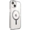 Speck Gemshell Grip + MagSafe – dėklas, skirtas iPhone 16e / iPhone 15 / iPhone 14 / iPhone 13 (Clear / Chrome Finish)