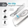 Dėklas Speck Presidio Perfect-Clear ClickLock &amp; Magsafe do iPhone 15 Plus / iPhone 14 Plus (Clear / Chrome Finish / Serene Sidabrinis)
