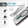 Speck Presidio Perfect-Clear ClickLock &amp; Magsafe – dėklas, skirtas iPhone 15 Pro (skaidrus / matinis juodas / šiferio pilkas)