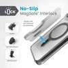 Speck Presidio Perfect-Clear ClickLock &amp; Magsafe – dėklas, skirtas iPhone 15 Pro Max (skaidrus / matinis juodas / šiferio pilkas)
