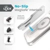 Speck Presidio Perfect-Clear ClickLock &amp; Magsafe – „iPhone 15“ / „iPhone 14“ / „iPhone 13“ dėklas (skaidrus / chromo apdaila / ramus sidabras)