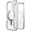 Speck Presidio Perfect-Clear ClickLock &amp; MagSafe – dėklas, skirtas iPhone 16 Pro (skaidrus / chromo apdaila / ramus sidabras)