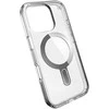 Speck Presidio Perfect-Clear ClickLock &amp; MagSafe – dėklas, skirtas iPhone 16 Pro (skaidrus / chromo apdaila / ramus sidabras)
